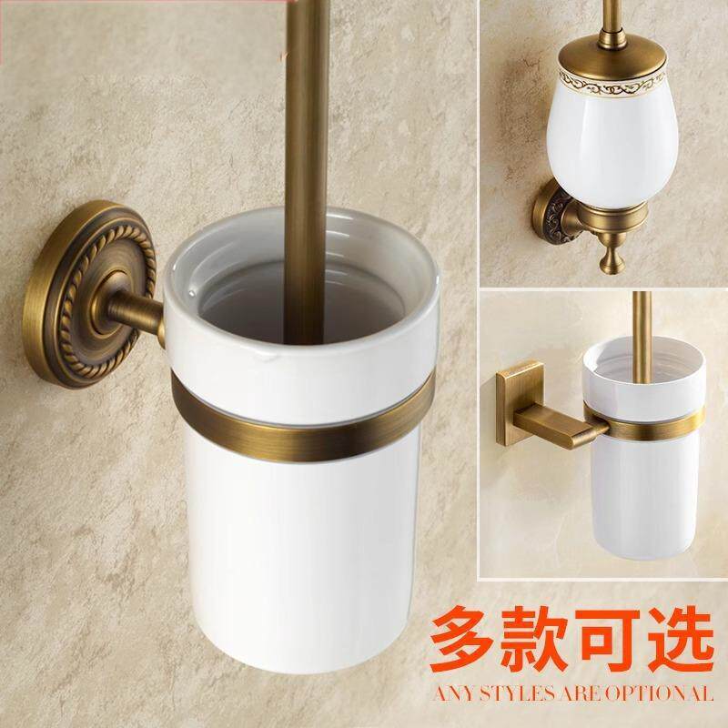 欧式马桶刷套装全铜仿古挂墙式家用卫生间长柄清洁厕所无死角刷子