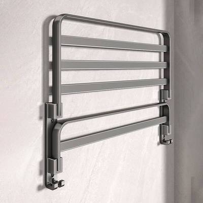 卫生间毛巾架免打孔枪灰置物架壁挂式铝合金浴室洗手间厕所收纳架