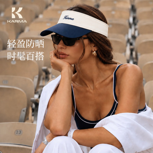 KARMA运动网球帽子防晒帽女遮阳空顶帽跑步帽户外运动高尔夫帽
