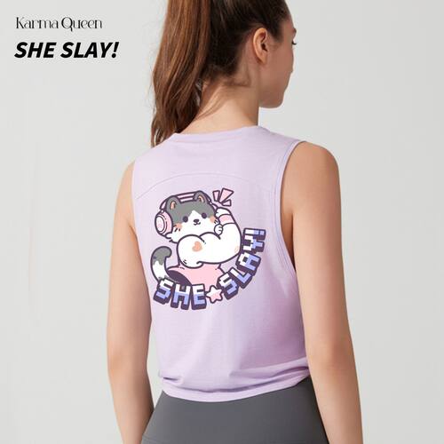 「肌肉喵」天丝莱赛尔羊毛女士运动速干背心 显瘦短款辣妹 CF训练