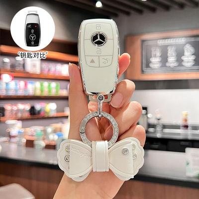适用奔驰钥匙套GLS450进口GLE350高档GLE450轿跑GLS400车四4键壳