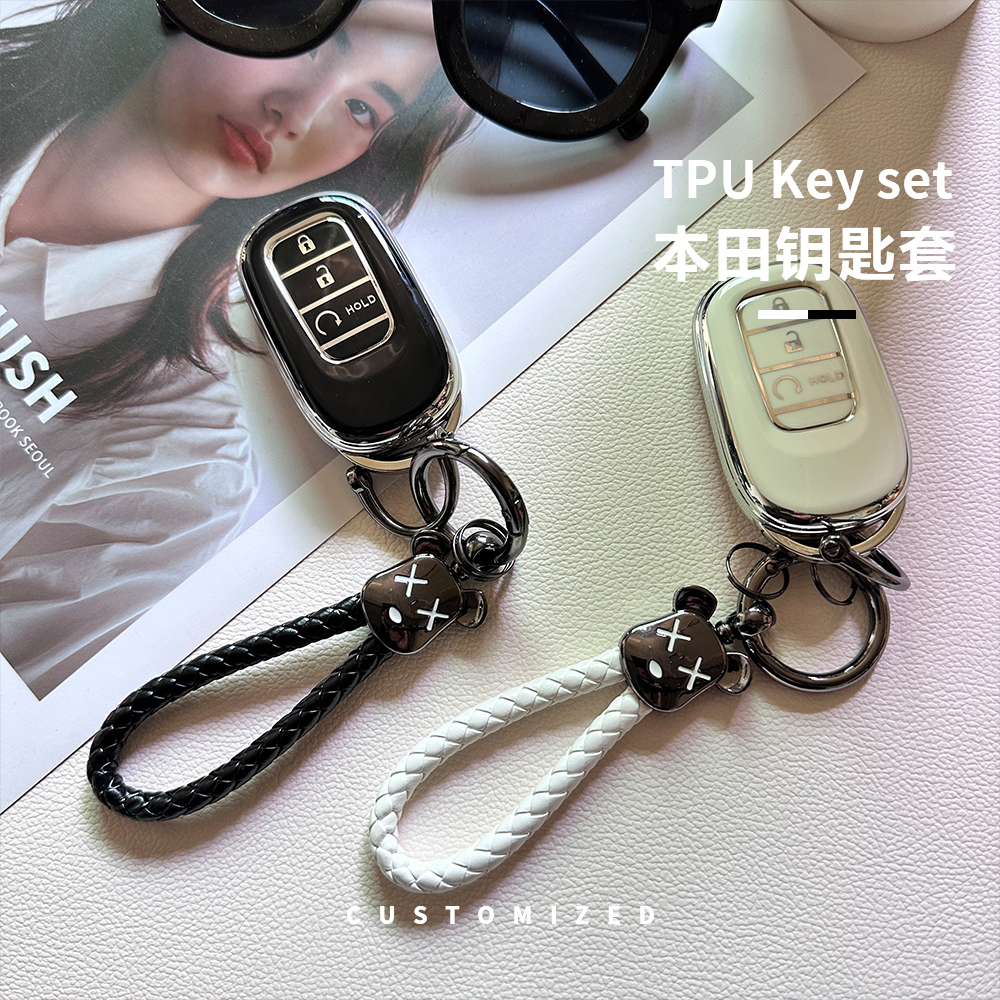 适用于本田23款思域CRV车钥匙套雅阁皓影XRV壳缤智ZRV型格包扣女