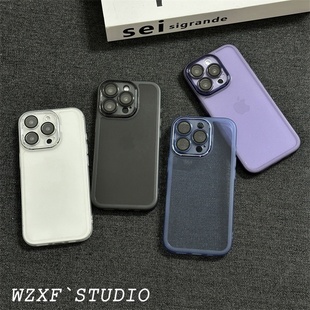 适用苹果16ProMax手机壳17透明15pro自带镜头膜iPhone14plus全包13por防摔12软壳pm创意新品保护套女男款简约