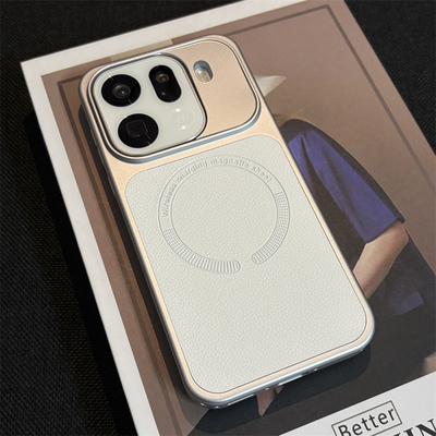 【高品质】适用OPPOFindX9Pro手机壳新款白色荔枝纹皮质findx9磁吸充电硬壳oppo高级感超薄全包保护套女男款