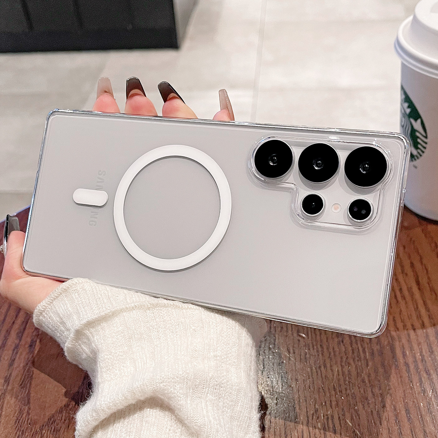 适用三星s25ultra手机壳新款S25edge超薄磁吸s24+镜头全包s23plus磨砂s24fe透明Galaxys21男高级感硬壳保护套