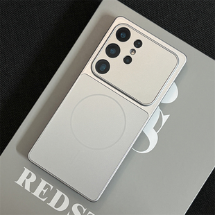 wzxf磨砂银色背板磁吸适用三星S26ultra手机壳s25u新款s24plus全包防摔s23+高级感软边硬简约创意保护套男女