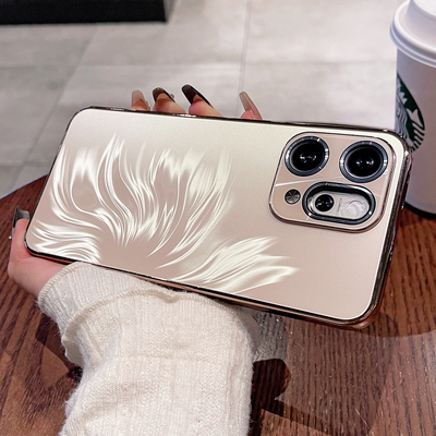 镭射羽纱适用opporeno14pro手机壳新款Reno15带镜头膜findx9磨砂13pro高级感oppo男女全包防摔保护套软边硬壳