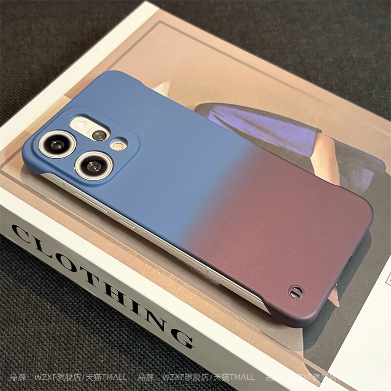 【超薄渐变无边框】适用OPPOReno14Pro手机壳新款reno13pro磨砂肤感oppo创意轻奢12散热保护套半包硬壳男女款