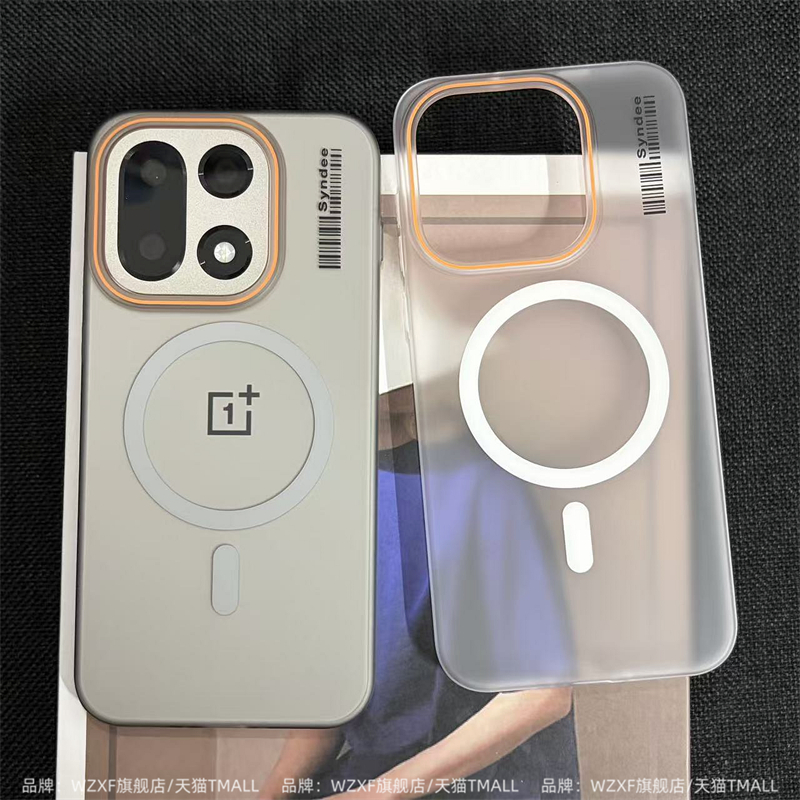 wzxf冰雾肤感适用一加15手机壳新款13t/s大孔磁吸硬壳oneplus12r透明磨砂1+ace5至尊版pro高级感保护套男女