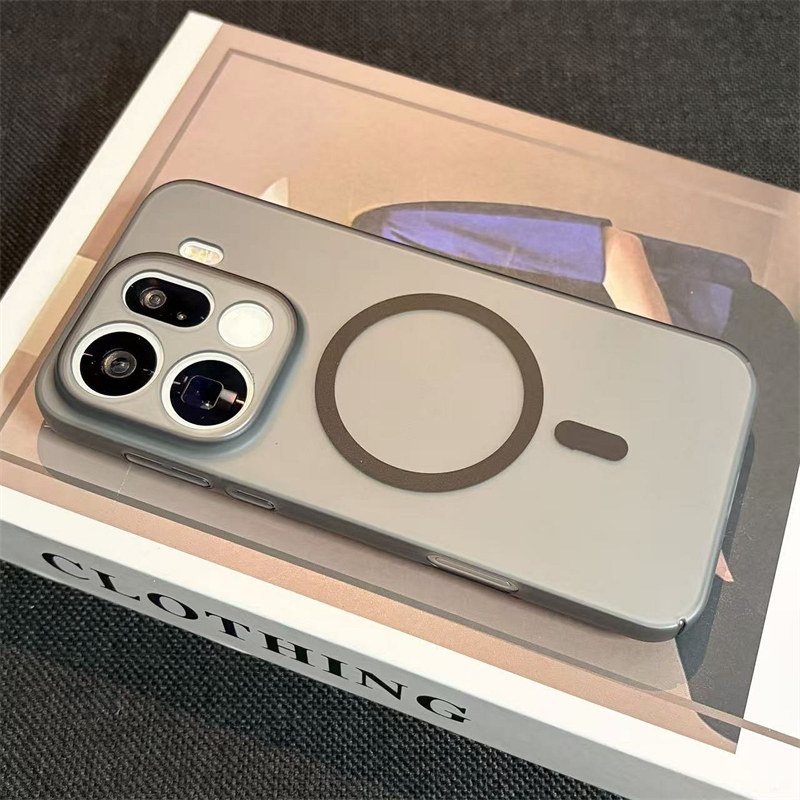 适用oppoFindX9pro手机壳新款黑色透明磨砂findx9pro超薄磁吸oppo镜头精孔fx9全包男女简约高级感硬壳保护套