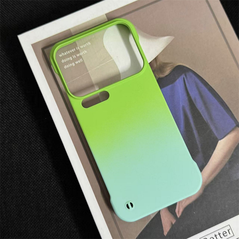 超薄渐变无边框适用小米17promax手机壳新款绿色小米15pro磨砂肤感米14por创意轻奢米13散热保护套半包硬壳pm