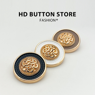 高级小香风金属拼色上衣大衣风衣扣子金属男女西装制服扣子钮扣