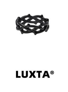 LUXTA 黑色荆棘戒指嘻哈男 指环高级感时尚