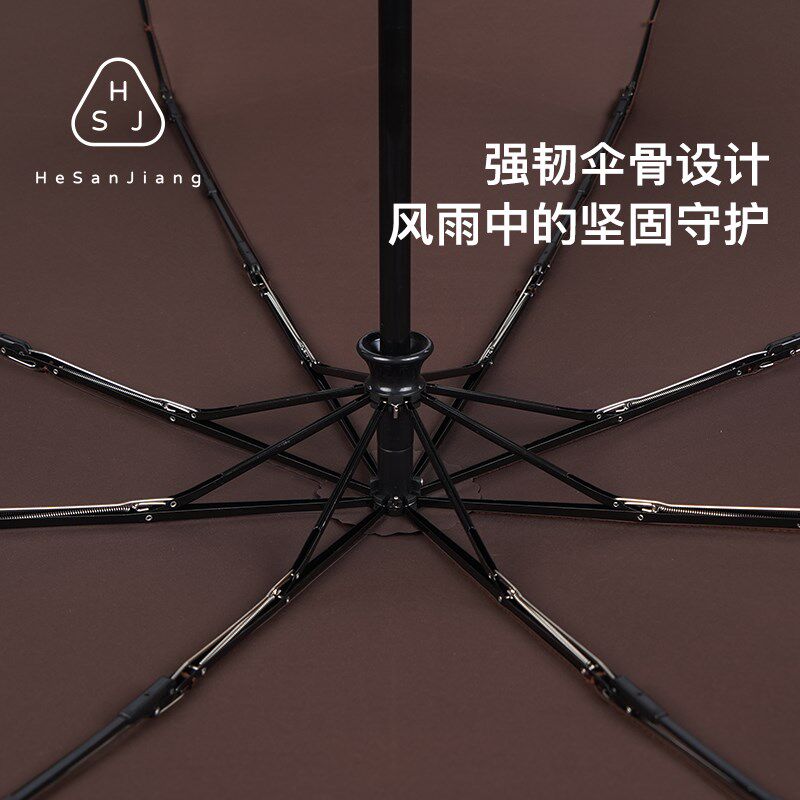 英伦商务简约轻便雨伞男女士加固结实抗风高颜值复古全自动折叠伞