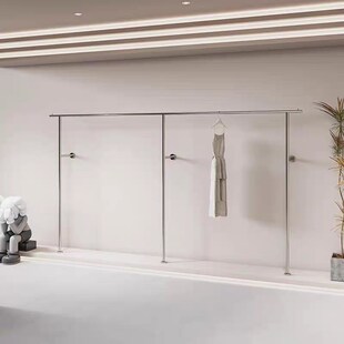 服装店展示架不锈钢上墙壁挂高档网红潮牌店男女装陈列挂衣架货架