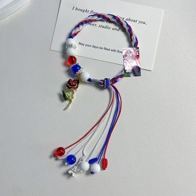 ch国拟手链美利坚法联印象周边ch瓷ch美五常拟人手链小众饰品手绳