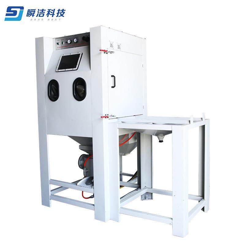 SJK9080D-T加压机厂家销售滚筒手动加压喷砂机（带推车转盘）