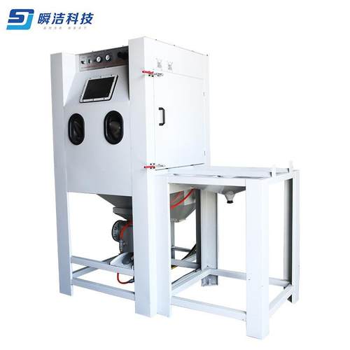 SJK9080D-T加压机厂家销售滚筒手动加压喷砂机（带推车转盘）