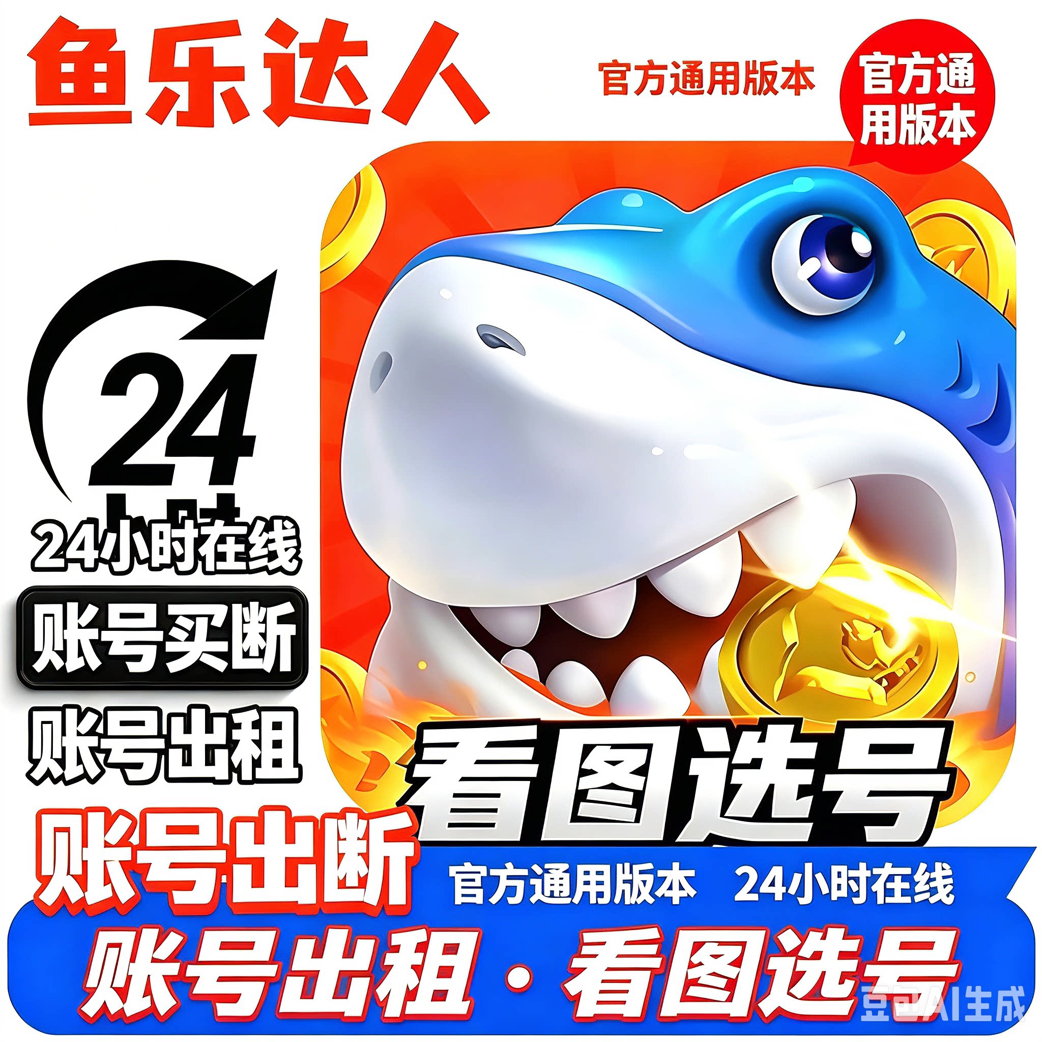 鱼乐达人成品号 特权号出租 可以永久买断 iOS 安卓通用 自动发货 - 实物图