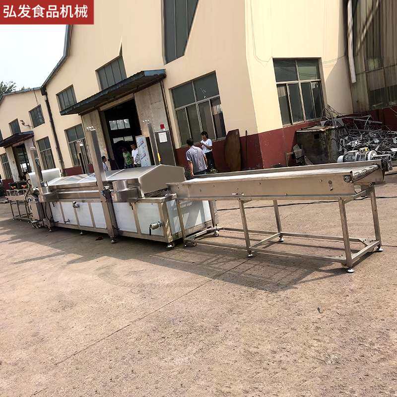 秋葵酥脆洋芋片连续式油炸流水线 鸡柳油炸设备 脆骨丸子串油炸机
