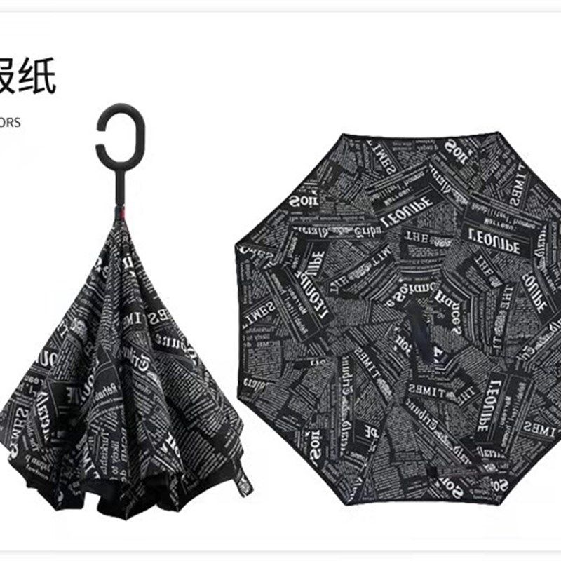 双层反向雨伞男士加大号加固车载C双人长柄伞女晴雨两用直杆伞手