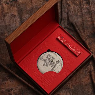 复古档茶饼包装盒福鼎白茶200克茶饼礼盒普洱茶357克茶饼空礼盒