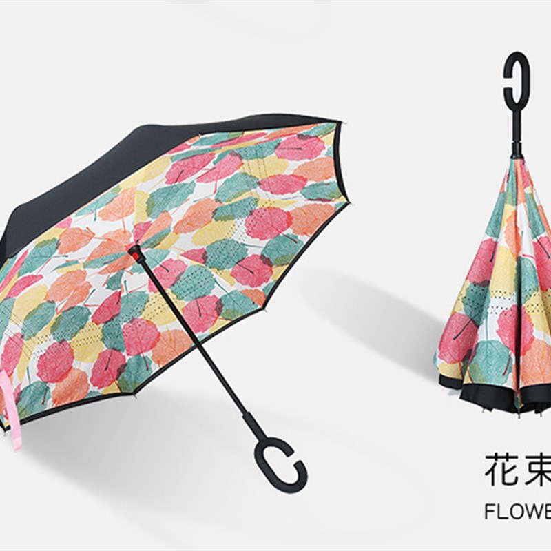 厂家现货 双层汽车反向雨伞 双层遮阳伞公司K活动印字广告伞印LOG