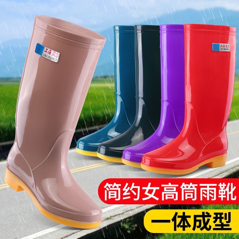雨鞋女士高筒f水鞋女雨靴长筒牛筋底胶靴春秋短筒水靴防滑防水胶