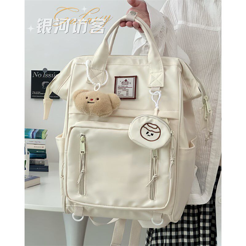 日系ins风高颜值少女r书包 小众简约学院百搭大学生双肩包手提背