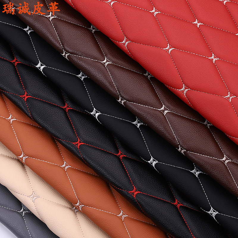 加厚刺绣皮革面料汽车内饰改装房车D大货车顶棚翻海绵皮软包卧铺