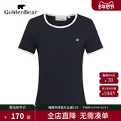 圆领T恤上衣 BEAR 商场同款 新品 GOLDEN 2025夏季 短袖 金熊 女装