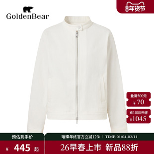 【春季新品】GOLDEN BEAR/金熊2026年女士丹宁牛仔拉链夹克外套