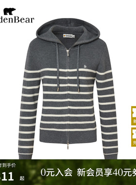 GOLDEN BEAR/金熊 春季女士柔软含绵羊毛针织衫长袖上衣