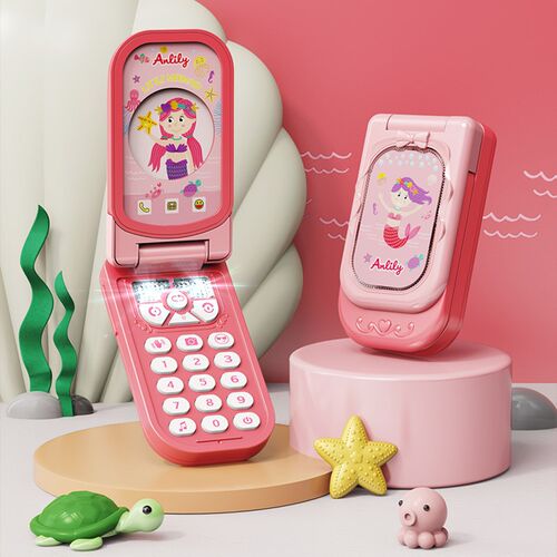 婴幼儿童宝宝音乐电玩话具字机仿真D翻盖男女孩数手转屏0可啃咬3