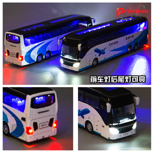 新款合金机场大巴k模型回玩声光车具巴士空港专线大号公交力旅游