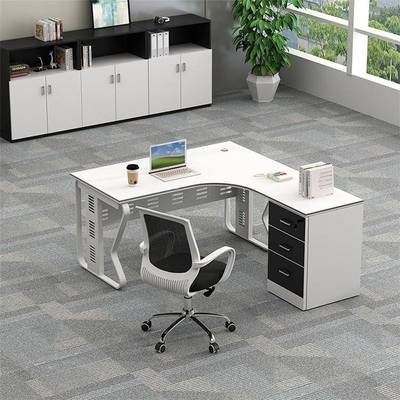 转角含柜十字TL型职员办公桌员工位4四人六6人位柜椅组合拐角双人