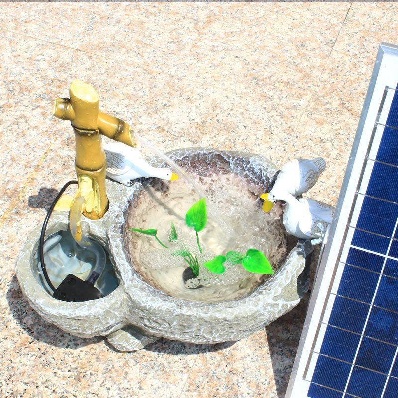 5太阳能抽水泵假山小型流水循环鱼缸池塘过滤器室外增氧吸粪