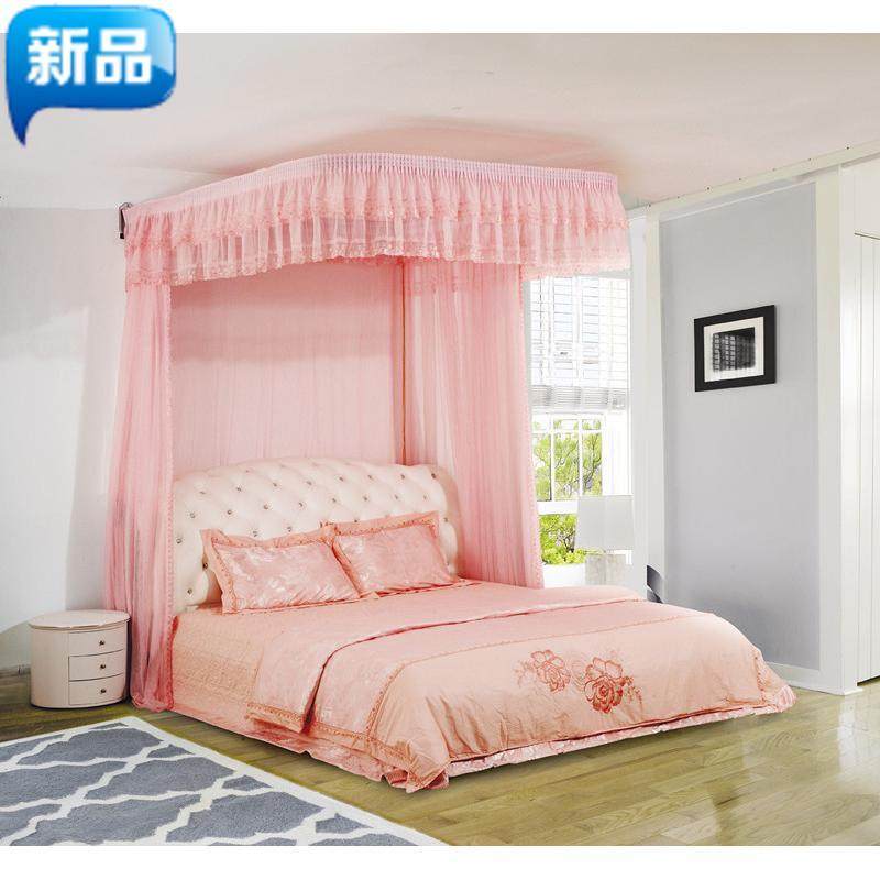 9QXCU型导轨蚊帐挂墙铝合金拉幕单开门 婚庆豪华宫廷公主打墙拉绳