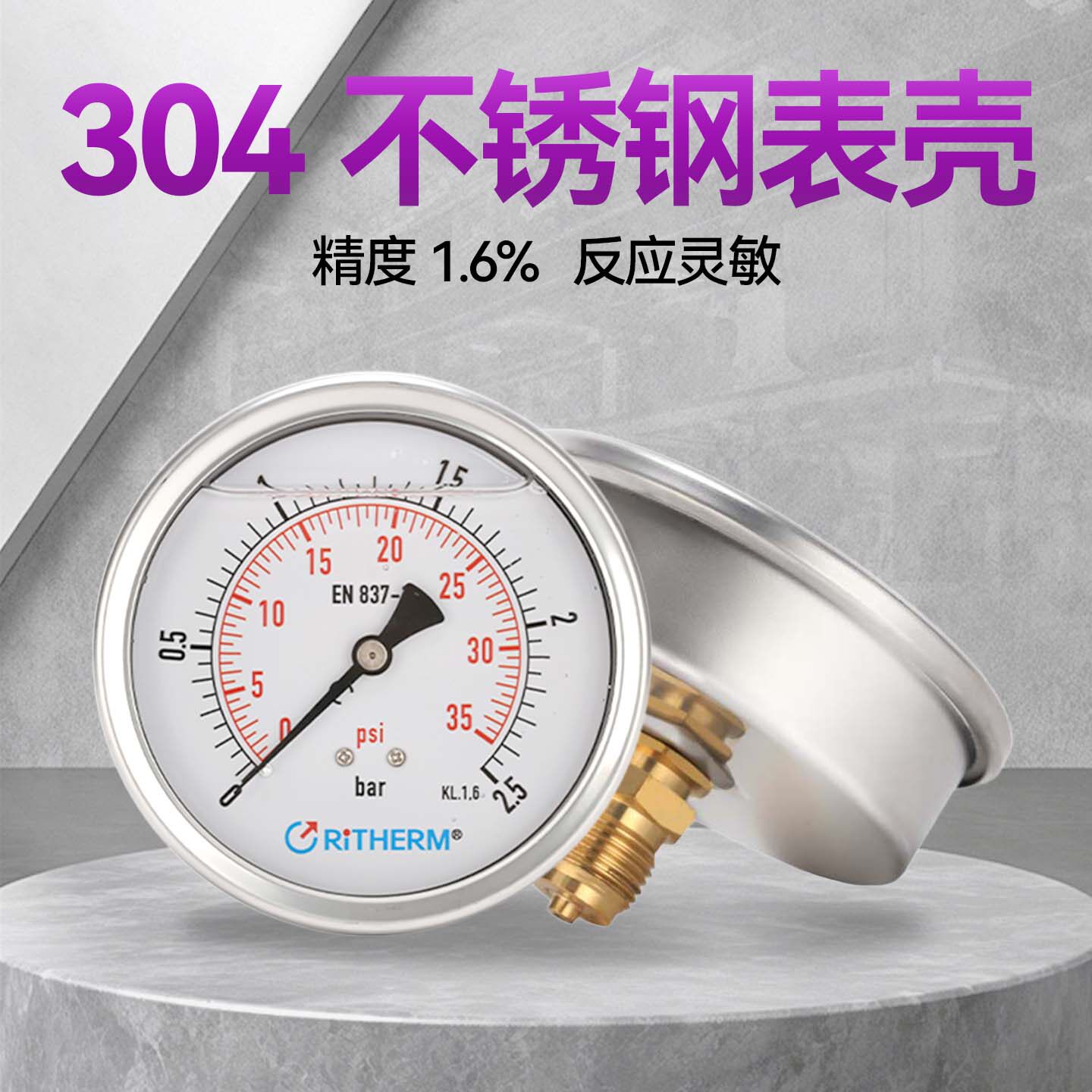 RITHERM欧标高品质抗震压力表