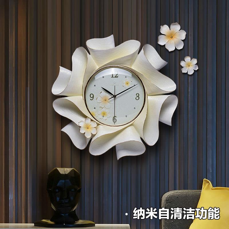 欧式精美挂钟客厅钟表现代简约钟饰创意家用浮雕装饰挂表时钟