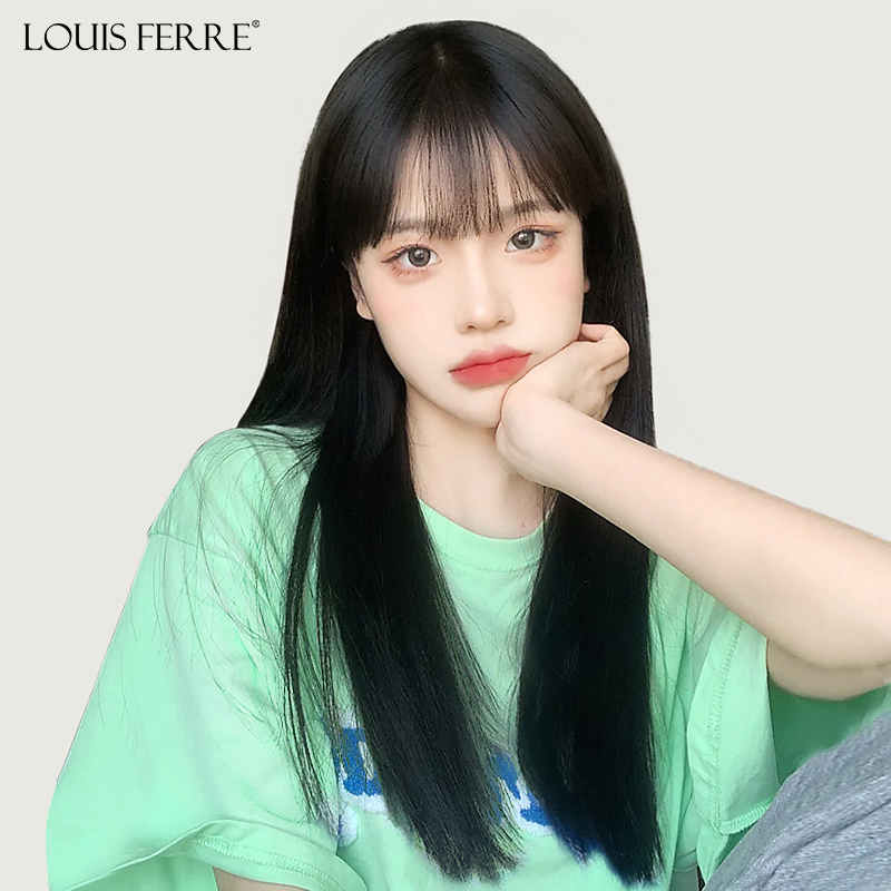 假发女长发真发全真人发自然真z发全头套蕾丝新款黑长直真发假发