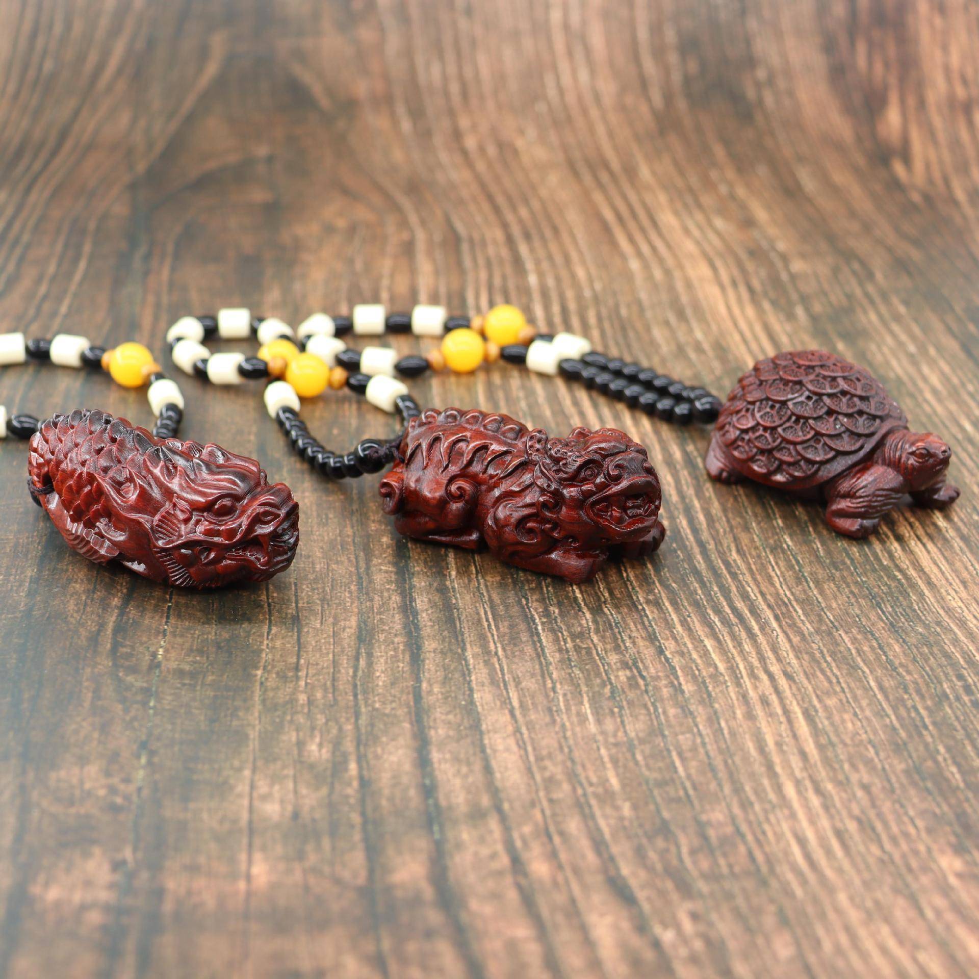 紫檀把把壶手把件木质雕刻生肖挂坠男士文玩挂件红木工艺品