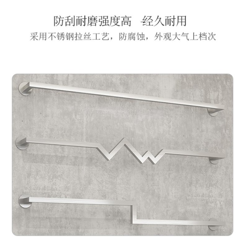 服装店上墙正挂多字型挂衣架陈列架不锈钢拉丝方管正挂杆壁挂式