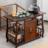可移动茶桌新中式 带轮办公室功夫茶几茶台客厅泡茶桌阳台小茶车