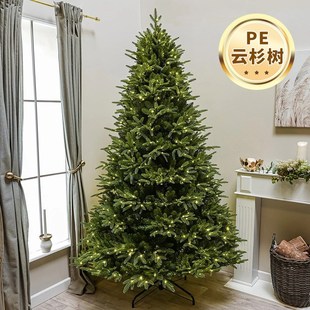 饰大型新款 PE圣诞a树家用裸树仿真自动树加密ins圣诞节装 客厅摆件