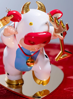 稀奇艺术《好牛叉》轻奢创意雕塑摆件桌面招财牛雕塑生日生肖礼物
