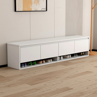 门口家用轻奢实木入户换鞋凳一体式收纳储物柜简约现代坐凳鞋柜