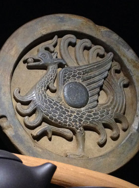 汉代朱雀瓦当古典客厅桌面古董仿古工艺品老物件办公室装饰小摆件