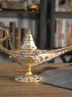 欧式家居饰品合金阿拉丁神灯客厅书房静物桌面酒店摆件生日小礼物