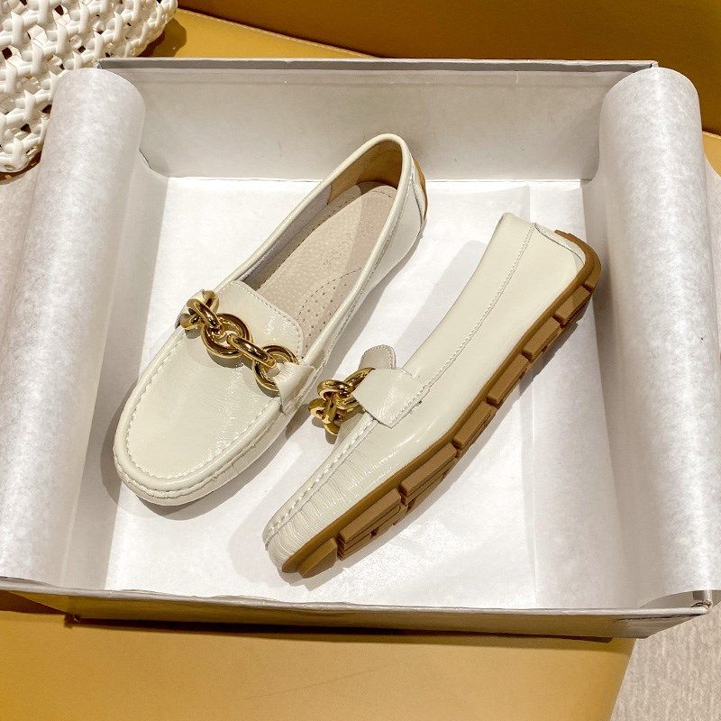 鞋子女2024新款春秋豆豆鞋女圆头链条单鞋女新款T平底软底单鞋女,女鞋,乐福鞋（豆豆鞋）,淘宝优惠券,粉丝福利购,淘宝优惠卷